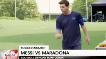 Lionel Messi Fighting Skills Maradona with orange