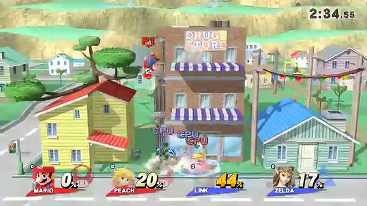Mario Peach vs Link Zelda