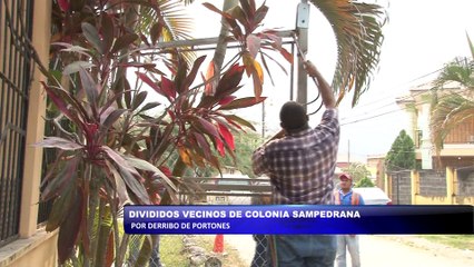 Divididos vecinos de colonia sampedrana por derribo de portones