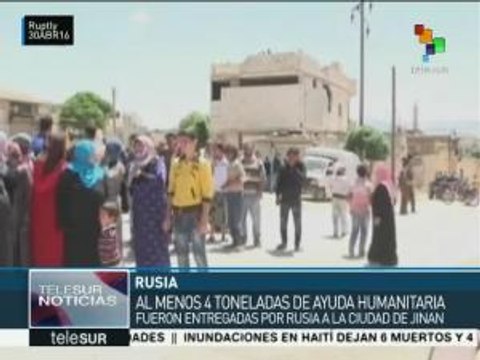 Siria: Rusia entrega 4 toneladas de ayuda humanitaria en Hama