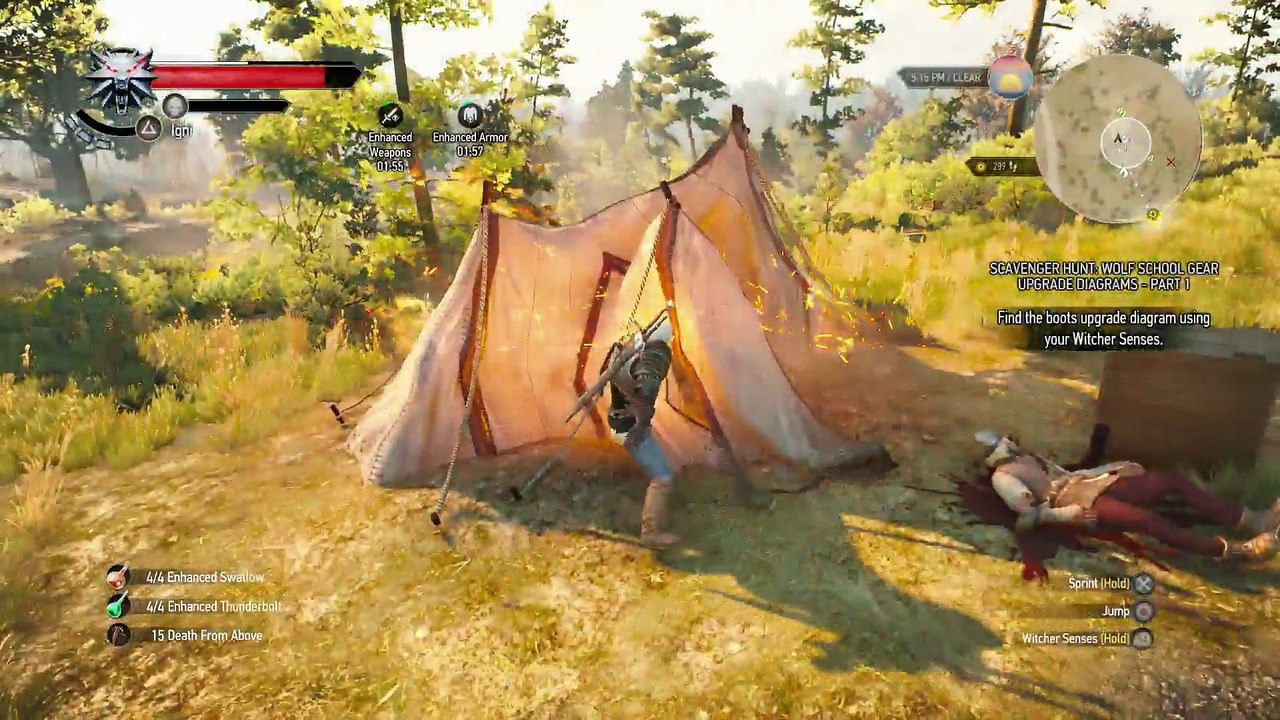 WITCHER 3 DEATH MARCH! WALKTHROUGH 193 - THE PLAY'S THE THING & SCAVENGER HUNT WOLF'S SCHOOL GEAR UPGRADE PART 1