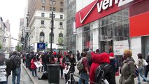 Verizon Workers On Strike, about 50 workers on picket-line NYC-Video 3