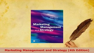 PDF  Marketing Management and Strategy 4th Edition Download Online