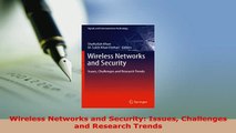 PDF  Wireless Networks and Security Issues Challenges and Research Trends  EBook