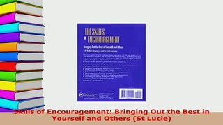 PDF  Skills of Encouragement Bringing Out the Best in Yourself and Others St Lucie Read Full Ebook