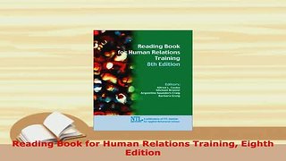 PDF  Reading Book for Human Relations Training Eighth Edition PDF Full Ebook