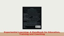 PDF  Experiential Learning A Handbook for Education Training and Coaching PDF Full Ebook
