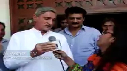 Jahangeer Tareen geo news ki Nosheen Yousaf ko dhamki detey huwey