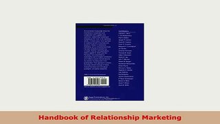 Download  Handbook of Relationship Marketing Download Online