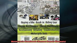 FREE PDF DOWNLOAD   Motorcycle Handbook Haynes Repair Manuals READ ONLINE
