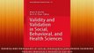 DOWNLOAD FREE Ebooks  Validity and Validation in Social Behavioral and Health Sciences Social Indicators Full EBook