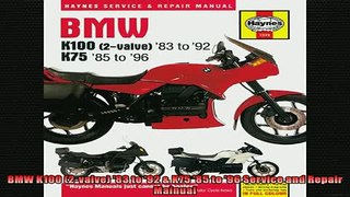 FREE PDF DOWNLOAD   BMW K100 2valve 83 to 92  K75 85 to 96 Service and Repair Mainual  BOOK ONLINE