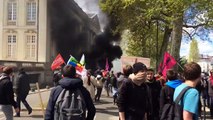 Porsche incendiée à Nantes - Manifestation Loi Travail du 28 avril 2016
