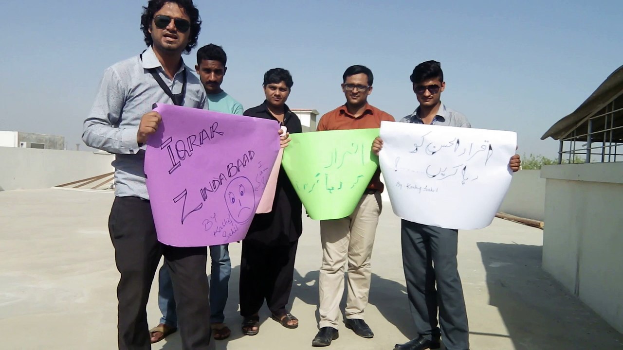 Iqrar Ul Hassan Protests against Dentention