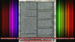 Downlaod Full PDF Free  Development Democracy and Welfare States Latin America East Asia and Eastern Europe Free Online