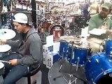 DJ Pacific on the drums