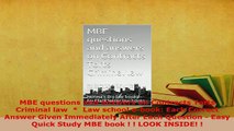 PDF  MBE questions and answers on Contracts Torts Criminal law    Law school ebook Each  Read Online