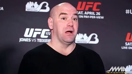 Dana White Impersonates Cris Cyborg in a dress looking like Wanderlei Silva
