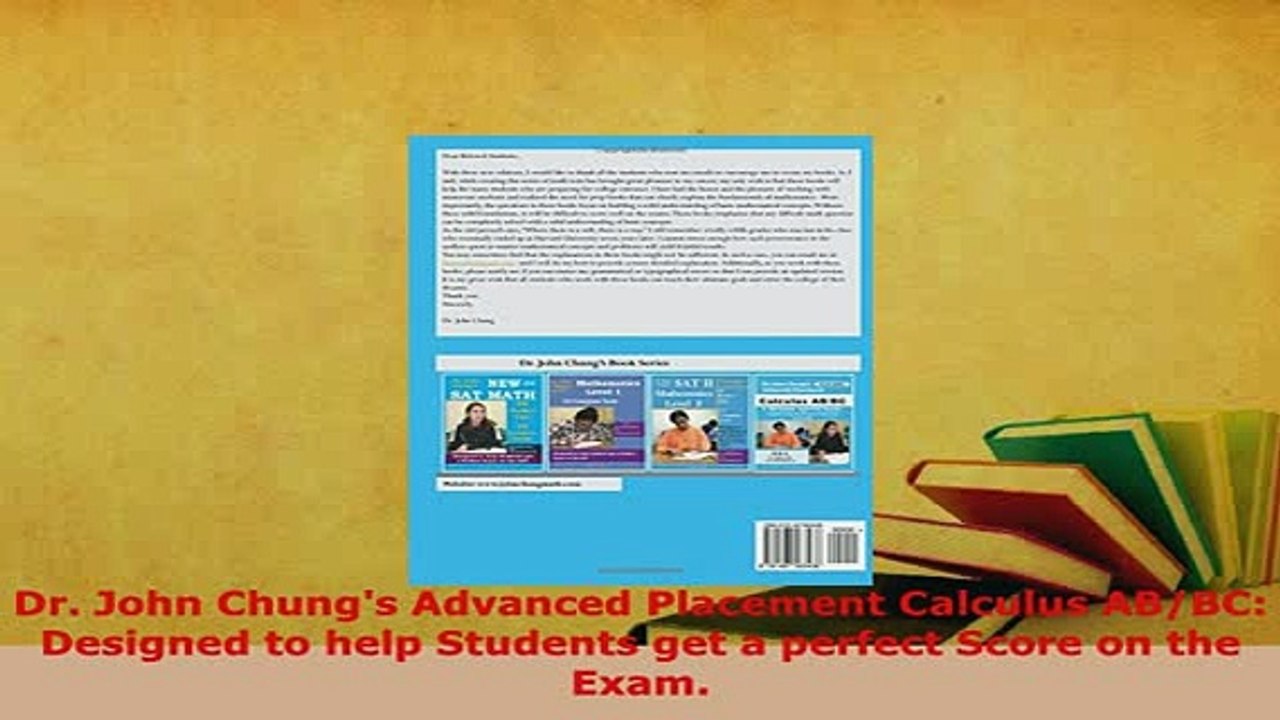 PDF  Dr John Chungs Advanced Placement Calculus ABBC Designed to help Students get a Read Online