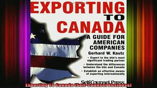 READ book  Exporting To Canada SelfCounsel Business Full Free