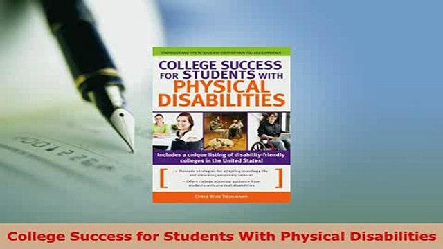 PDF College Success for Students With Physical Disabilities Read Full Ebook