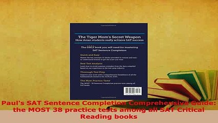 PDF  Pauls SAT Sentence Completion Comprehensive Guide the MOST 38 practice tests among all Download Online