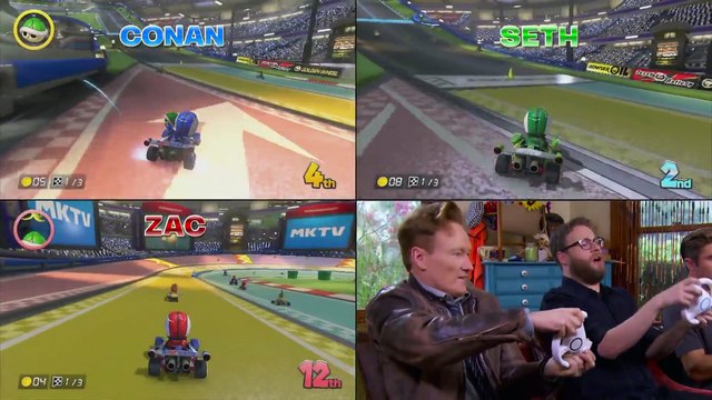 Clueless Gamer: Mario Kart 8 With Seth Rogen & Zac Efron - CONAN on TBS