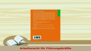 PDF  Arbeitsrecht für Führungskräfte Free Books