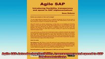 READ book  Agile SAP Introducing flexibility transparency and speed to SAP implementations  FREE BOOOK ONLINE