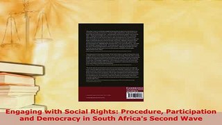 PDF  Engaging with Social Rights Procedure Participation and Democracy in South Africas Free Books