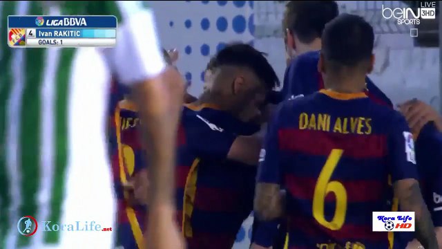 اهداف مباراة برشلونة وريال بيتيس 1-0 شاشة كاملة ايفان راكيتش الدورى الاسبانى