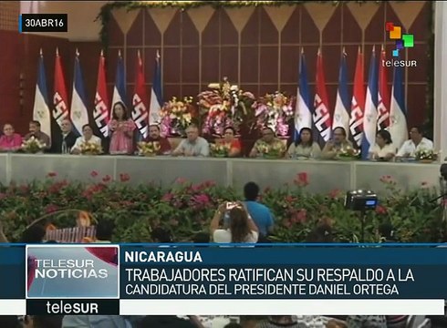 Trabajadores nicaragüenses respaldan la candidatura de Daniel Ortega