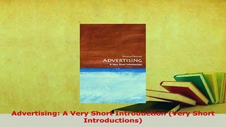 PDF  Advertising A Very Short Introduction Very Short Introductions  EBook