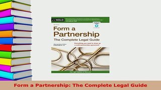 PDF  Form a Partnership The Complete Legal Guide Free Books