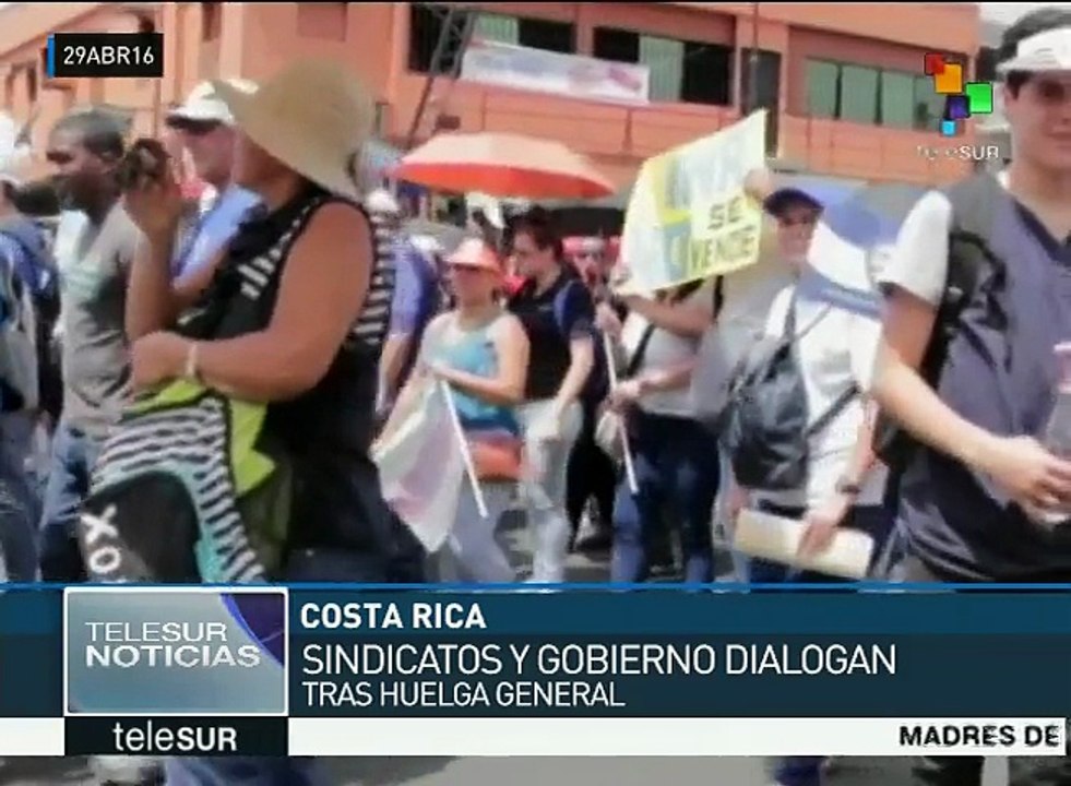 Costa Rica: sindicalistas y gobierno dialogan para finalizar huelga