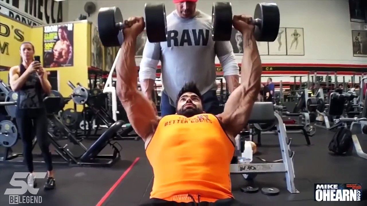 Sergi Constance & Mike O'Hearn CHEST workout at Golds Gym Venice LA