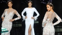 Irina Shayk Models Wedding Dresses for Barcelona Bridal Week