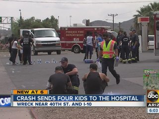 Four kids hospitalized after Phoenix crash