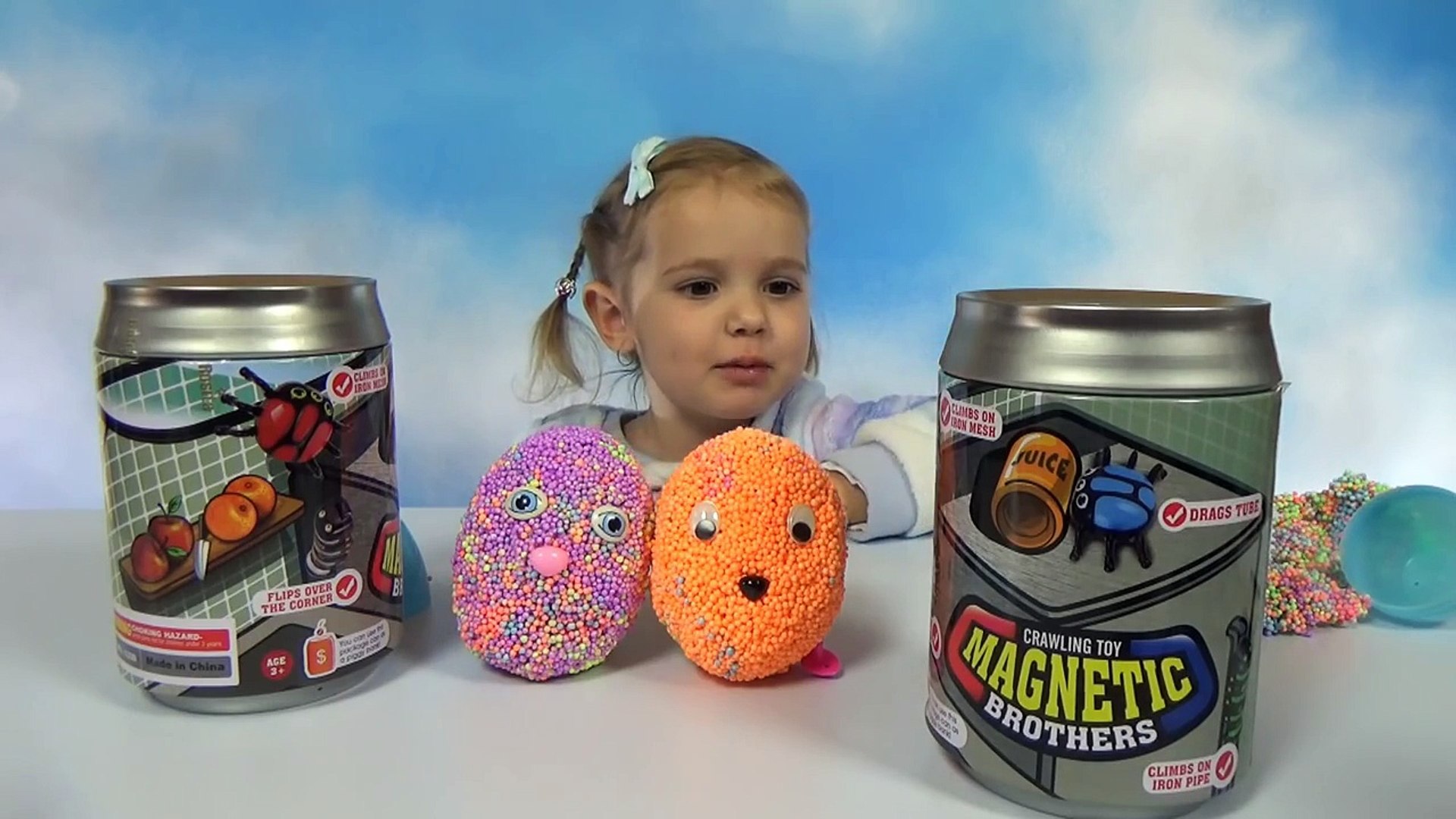 Божьи коровки и Жуки Феромагнитные в банках распаковка игрушек Magnetic brothers crawling toy