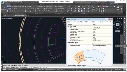 AUTO CAD Create parcels - Slide Line Create