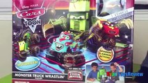 Disney Cars Toon Monster Truck Wrastlin' Lightning McQueen Tow Mater Toy Cars Ryan ToysReview