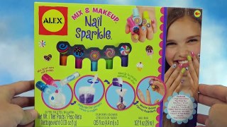 Делаем лак для ногтей набор для изготовления распаковка mix and makeup nail Sparkle unboxing set to