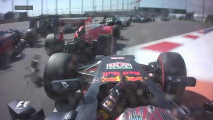 Crash de Vettel - Grand Prix de Russie - La Ferrari de Vettel out !!!