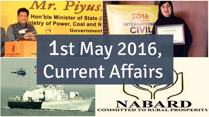 1 May 2016 Current Affair for Competition Exams