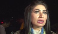 Qandeel Baloch outside PTI jalsa in Lahore