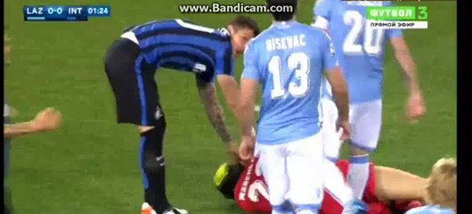 Federico Marchetti First Minute Horror Foul - Lazio 0-0 Inter 01-05-2016