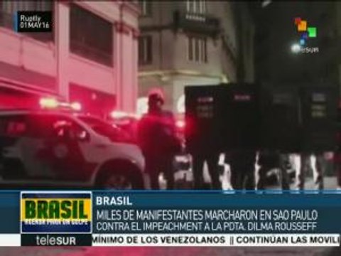 Miles de ciudadanos brasileños marchan contra impeachment