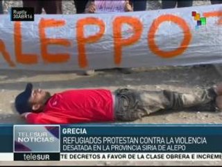 Grecia: rechazan refugiados la violencia en Siria