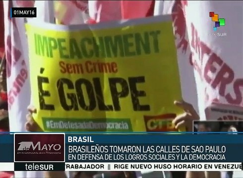 Pdta. Dilma Rousseff encabeza movilizaciones del Día del Trabajador
