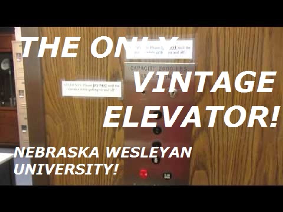 Vintage Dover hydraulic elevator at Nell-Cochrane Library, NWU, Lincoln NE